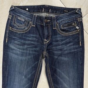 Express Blue Straight Leg Skinny Jeans Size ?